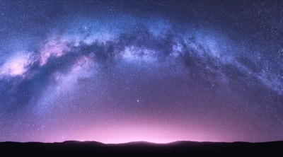 Milky Way arch night landscape